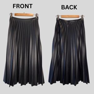 Mango Black A-Line Pleated Skirt